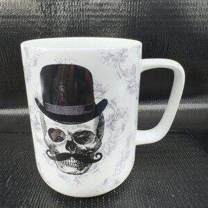 Portobello by Design Halloween Skull with Mustache and Top Hat Coffee Mug Cup